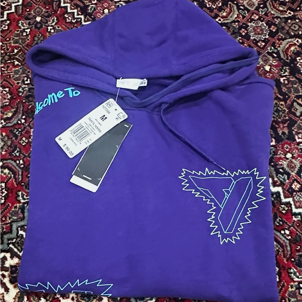 ADIDAS TRAE YOUNG HOODIE IN COLLEGIATE PURPLE SIZE M
